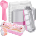200Pack 6.8oz Pink Mini Cake Pans with Lids - Bulk Dessert Cups