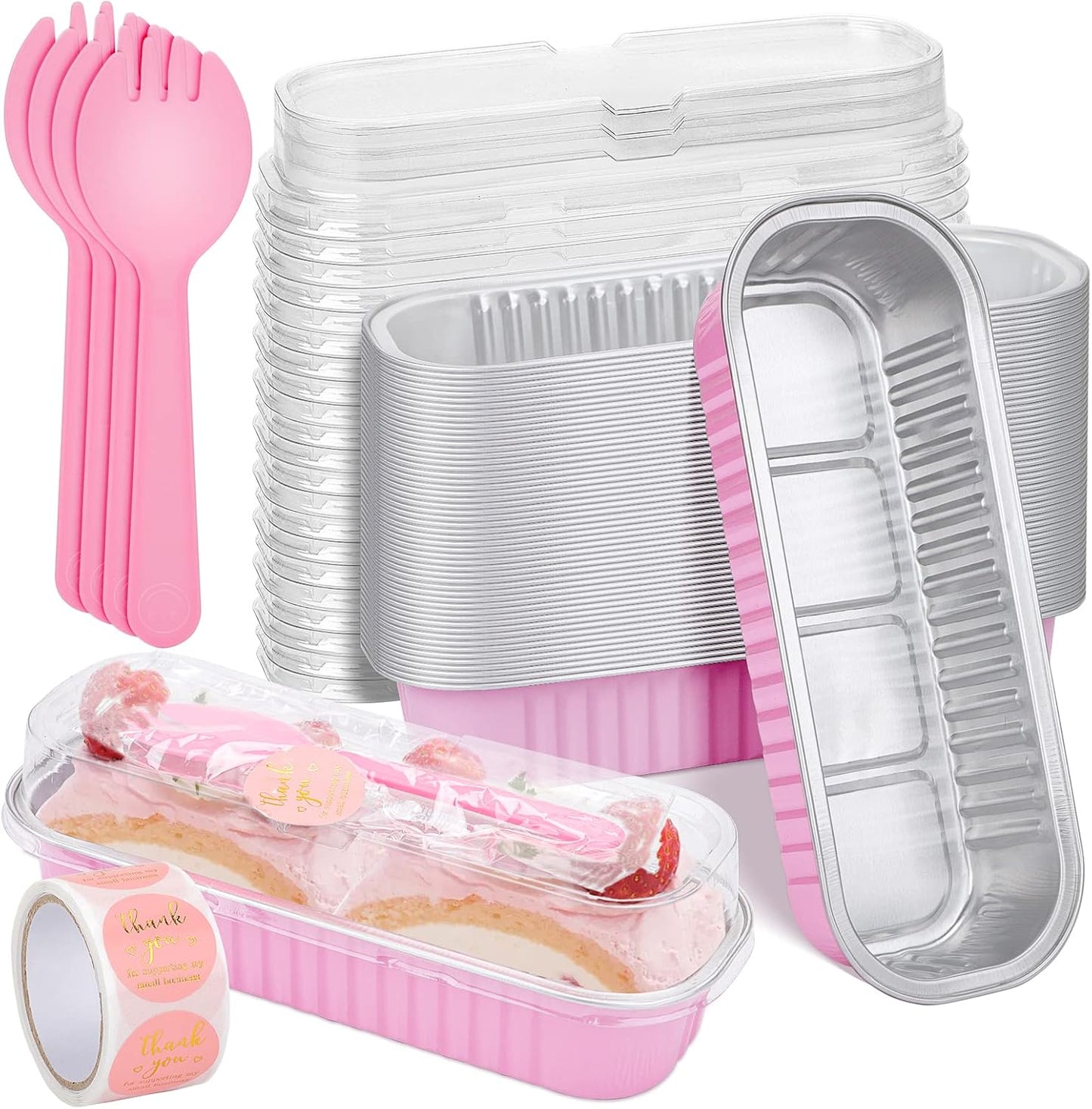 200 Pack 6.8oz Pink Mini Cake Pans for Parties and Picnics