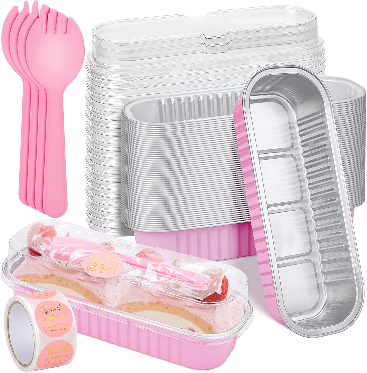 200 Pack 6.8oz Pink Mini Cake Pans for Parties and Picnics