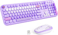 Colorful Purple Wireless Keyboard and Mouse Combo - Full Size
