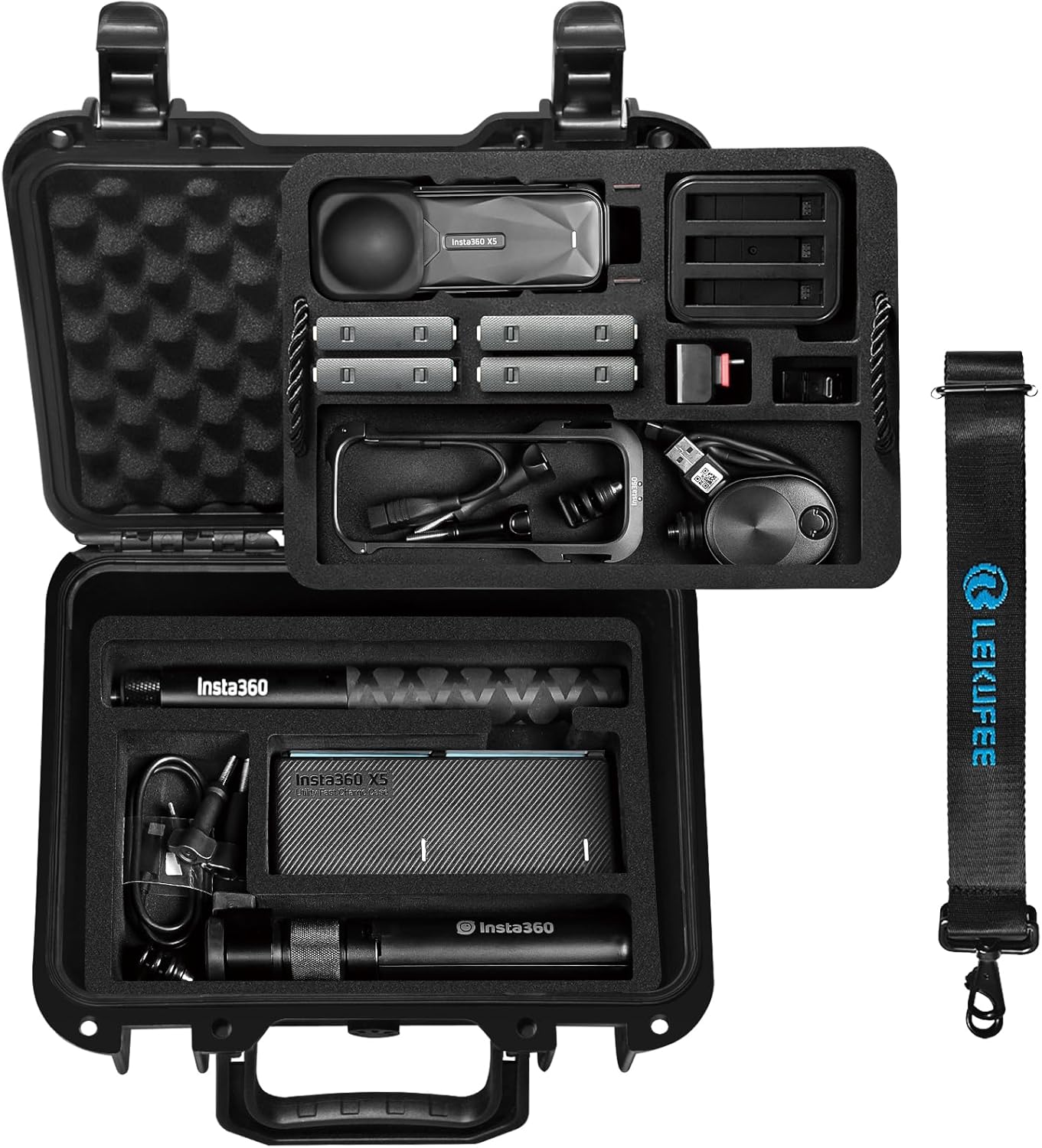Lekufee Waterproof Carrying Case for Insta360 Cameras and Gear