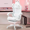Dowinx Cute Cat Ear Gaming Chair with Massage Support and Comfort