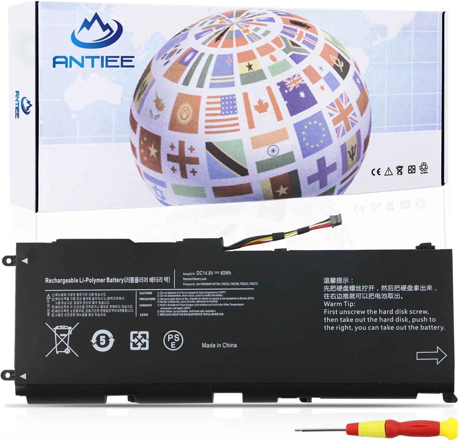 ANTIEE AA-PBZN8NP Battery Replacement for Samsung Series 7