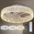 addlon Modern 16in Bladeless Flush Mount Ceiling Fan with Light