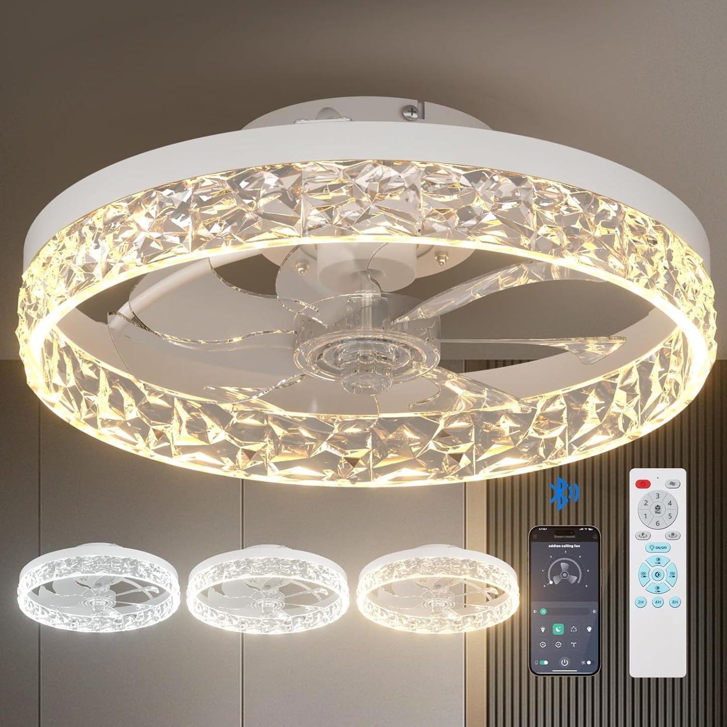 addlon Modern Ceiling Fan with Lights and Remote Control for Comfort