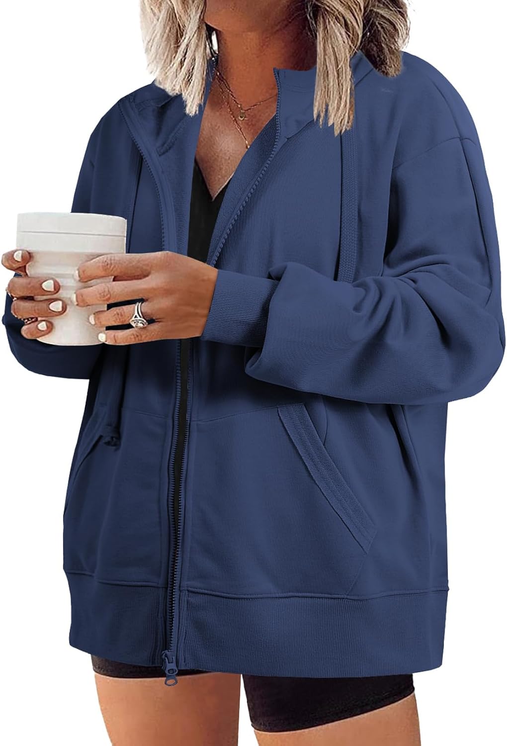Eytino Plus Size Zip Up Hoodies for Women - Casual Fall Fashion