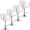 Yaheetech Bart Stools Set of 4 - Adjustable PU Leather Counter Stools