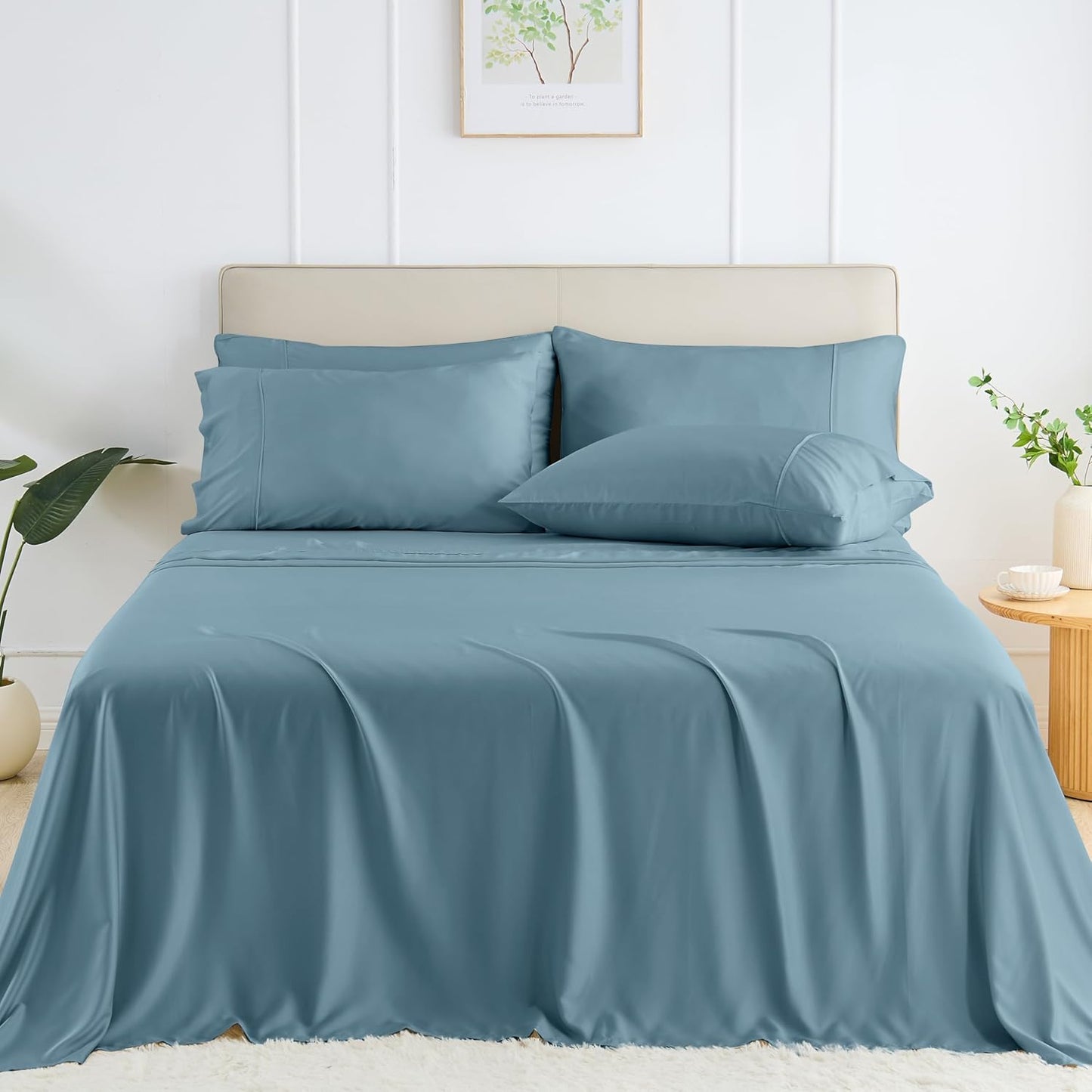 GOKOTTA Queen Sheet Set for Soft and Silky Sleep Experience
