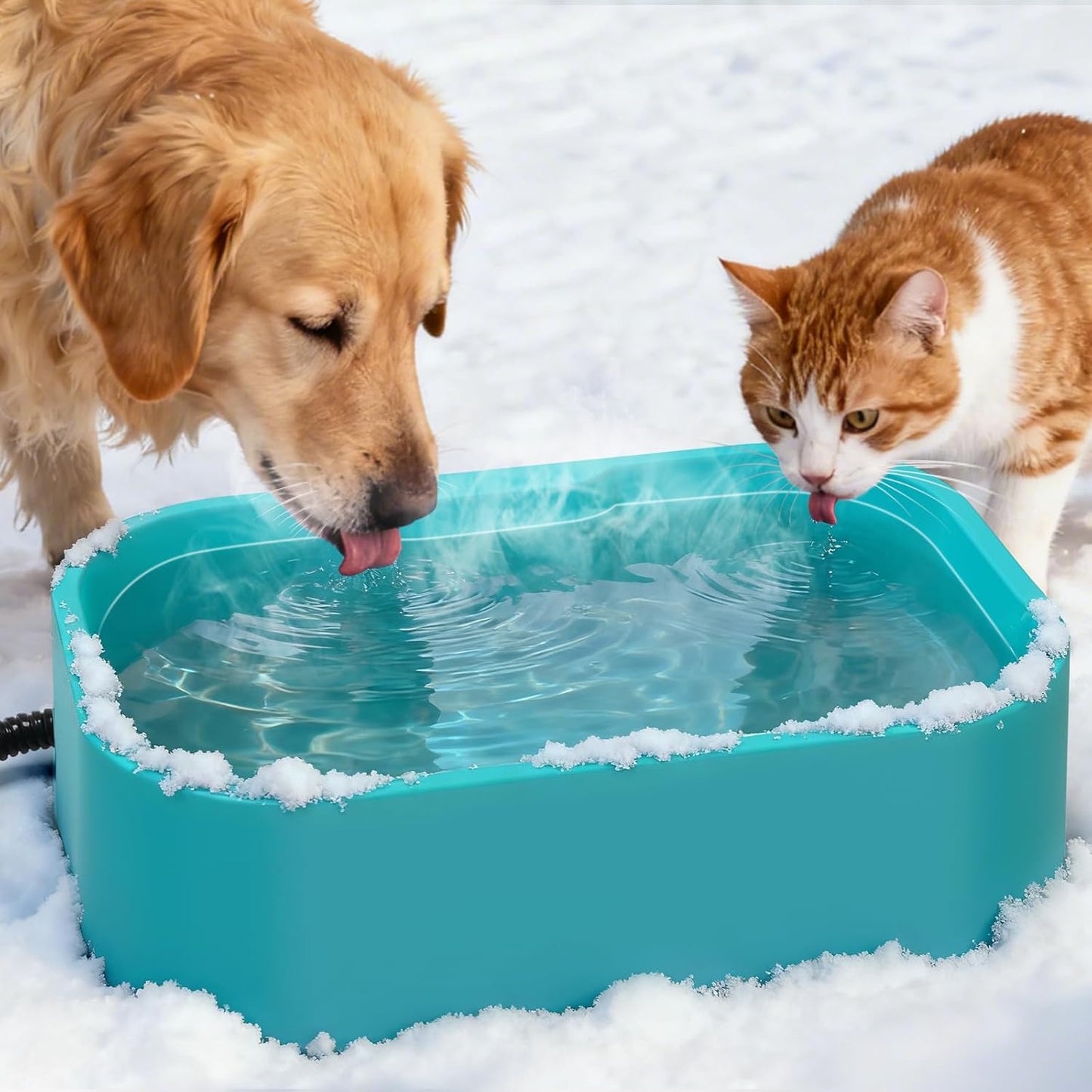 IPOW Extra Large Heated Water Bowl for Pets in Winter Weather
