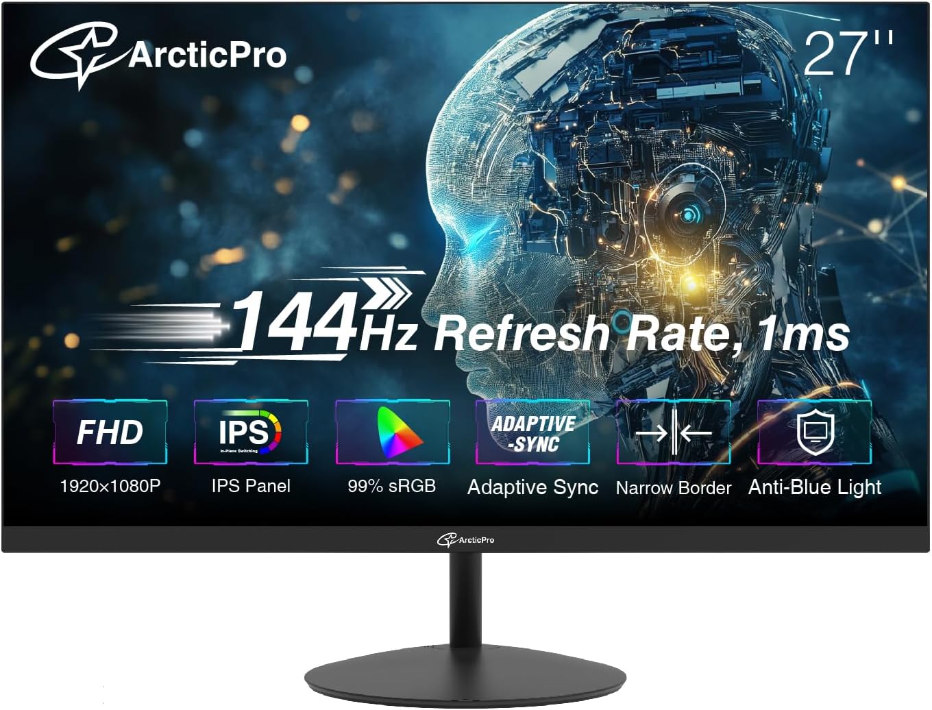 ArcticPro 27inch FHD 1080p Monitor for Gaming and Office Use