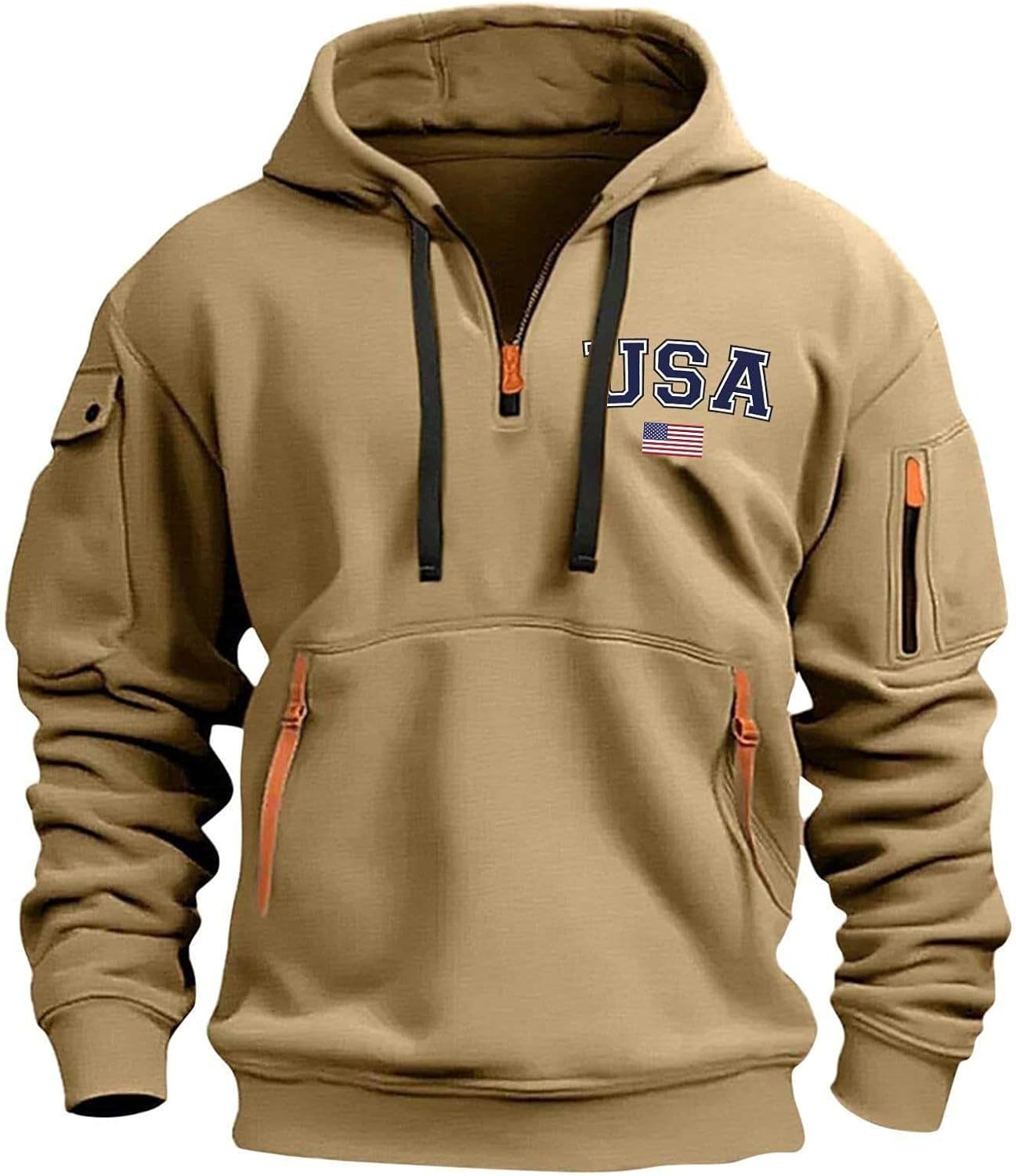 Vintage USA Flag Hoodie - Patriotic Style!
