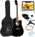 41in Full Size All Wood Cutaway Guitar Set - Black