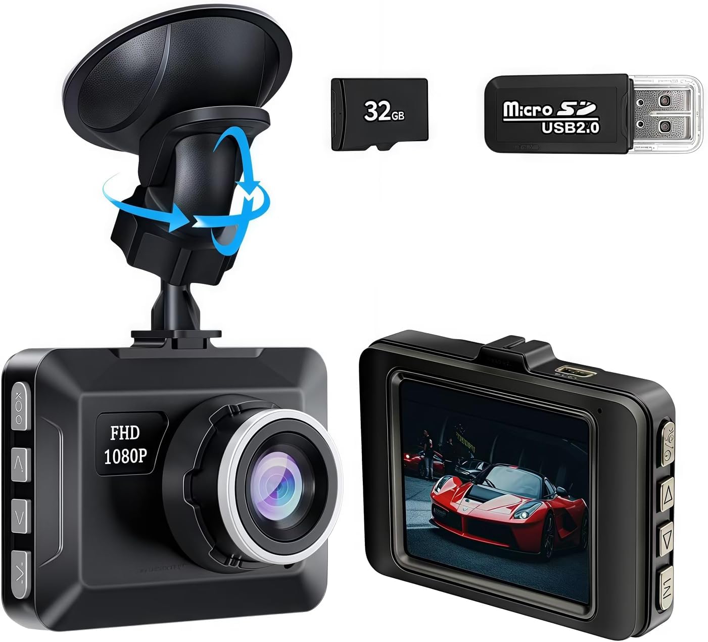 KoovDem 1080P Dash Cam: Wide Angle, G Sensor, Night Vision
