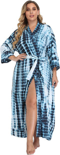 Comfortable Plus Size Long Women's Robes - Elegant Floral Kimonos