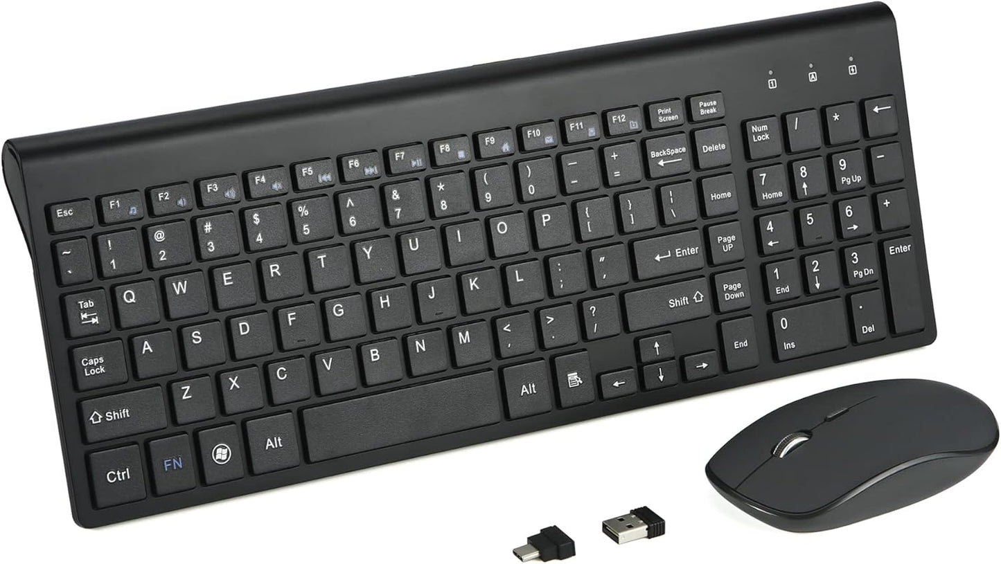 Wireless Keyboard and Mouse Combo with USB C Receiver for Comfort