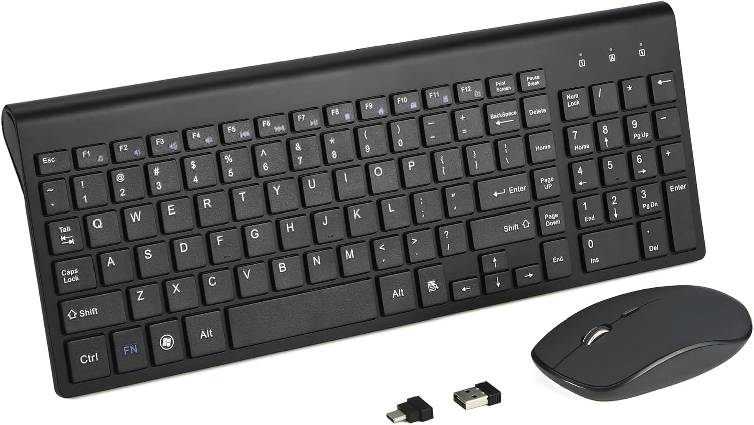 Wireless Keyboard and Mouse Combo with USB C Receiver for Comfort