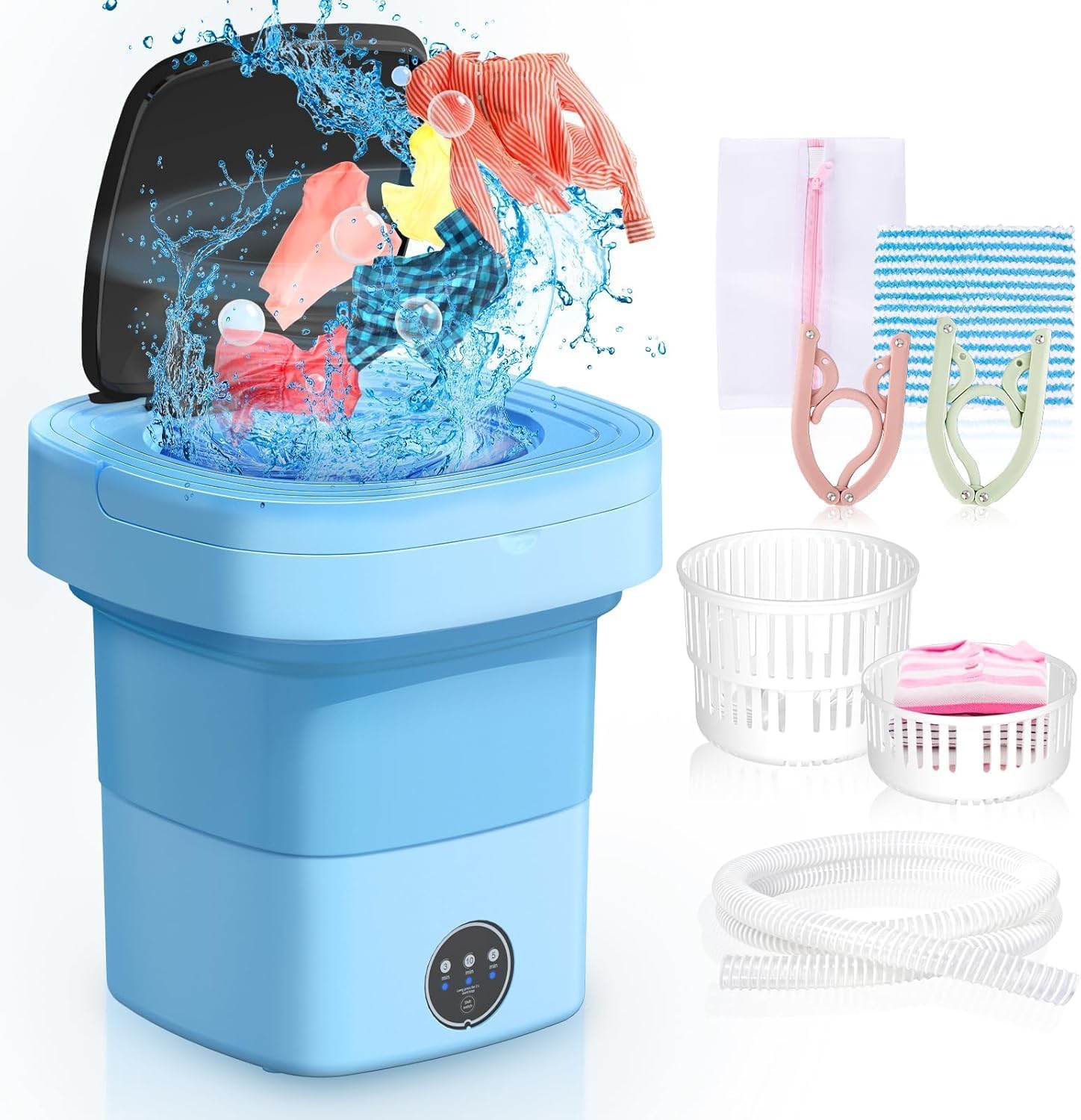 Portable Mini Washing Machine - 3 Modes, Ideal for Baby Clothes, Camping