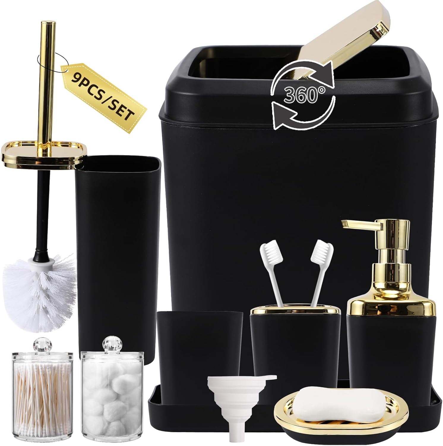 Black Bathroom Accessories Set for Modern and Elegant Spaces