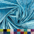 Ice Fabrics Stretch Crushed Velvet Fabric by the Yard - Soft Aqua