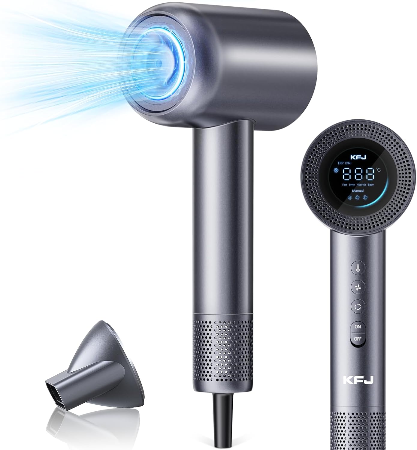 Powerful 1500W Ionic Hair Dryer - Fast Drying!