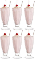Vikko Milkshake Glasses Set of 6 Durable Ice Cream Cups