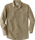 Dubinik Chambray Shirt Men Long Sleeve Casual Button Down - Versatile