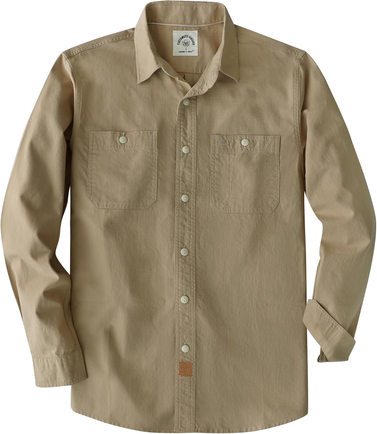 Dubinik Chambray Shirt Men Long Sleeve Cotton Work Shirts