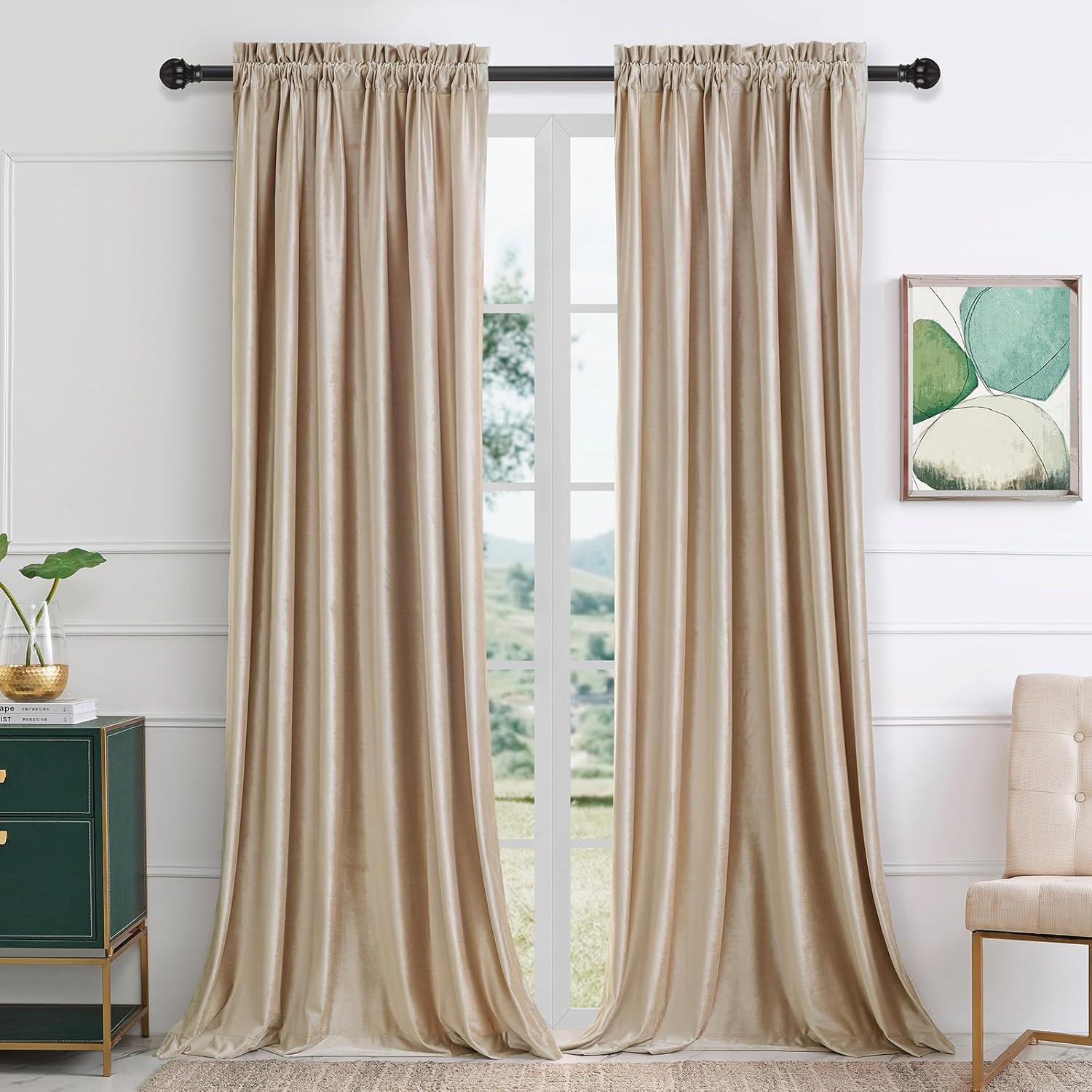 Luxurious PRIMROSE Velvet Curtains 120 inches for Living Room