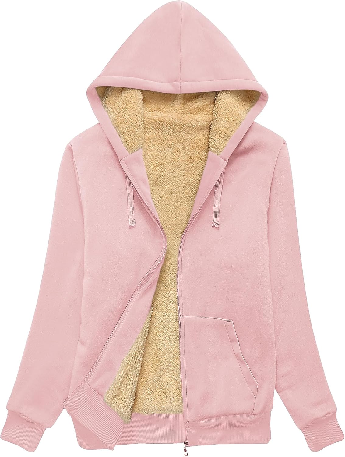 SWISSWELL Women's Winter Fleece Hoodie - Full Zip Sherpa Jacket