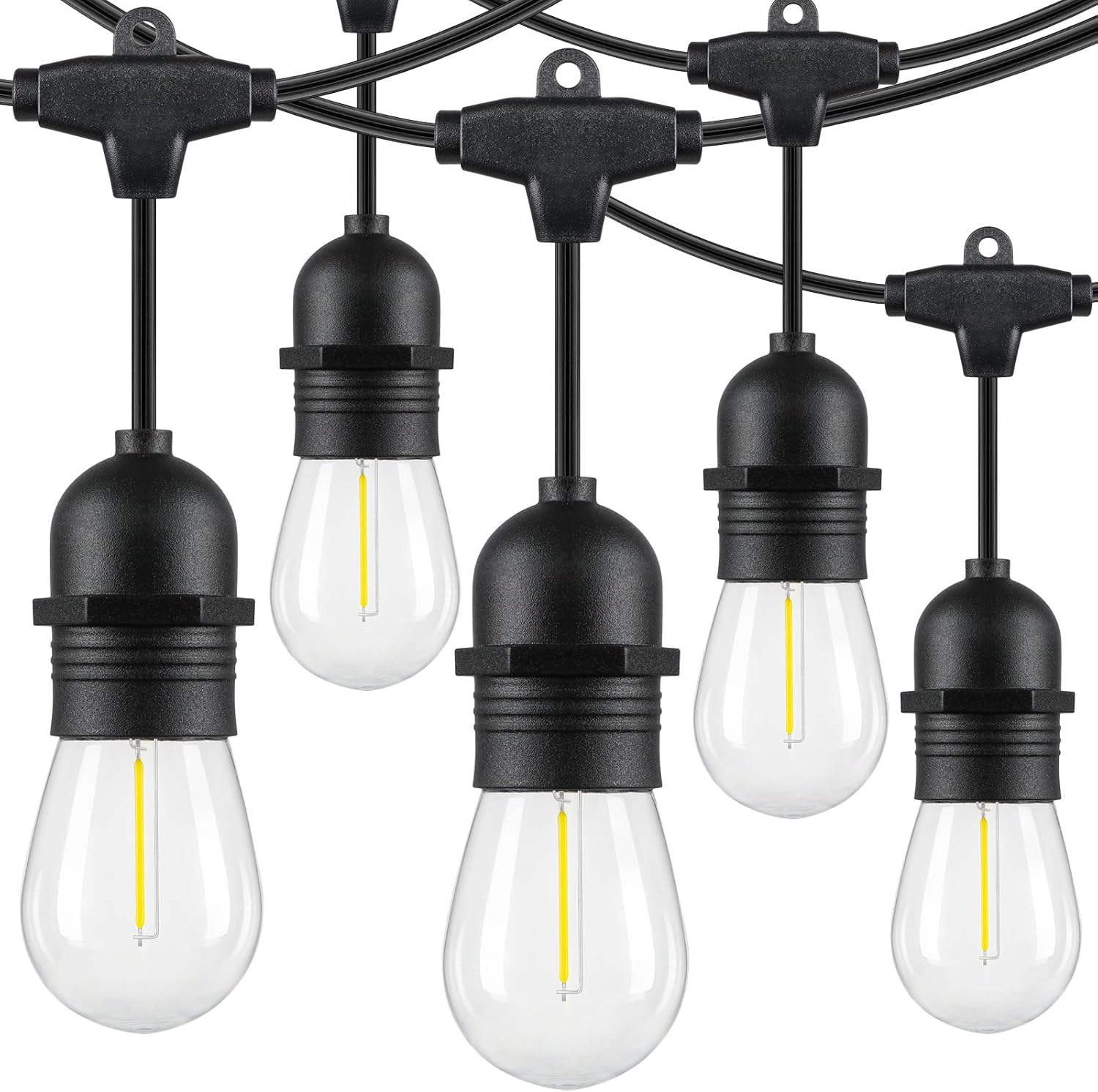 Lakumu 48FT LED Outdoor String Lights for Patio and More