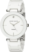 Anne Klein Women's Black Ceramic Bracelet Watch with Diamond Accent