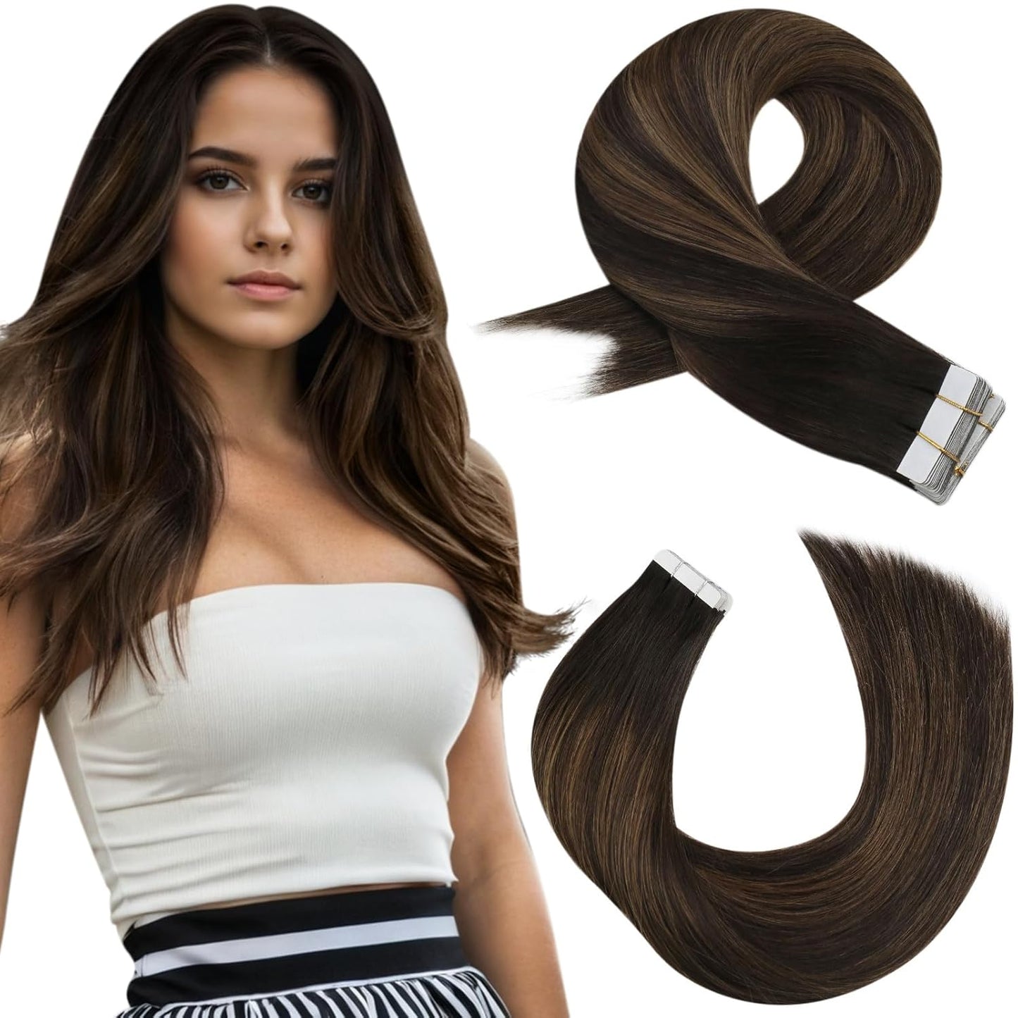 Moresoo Tape in Human Hair Extensions for Natural Look