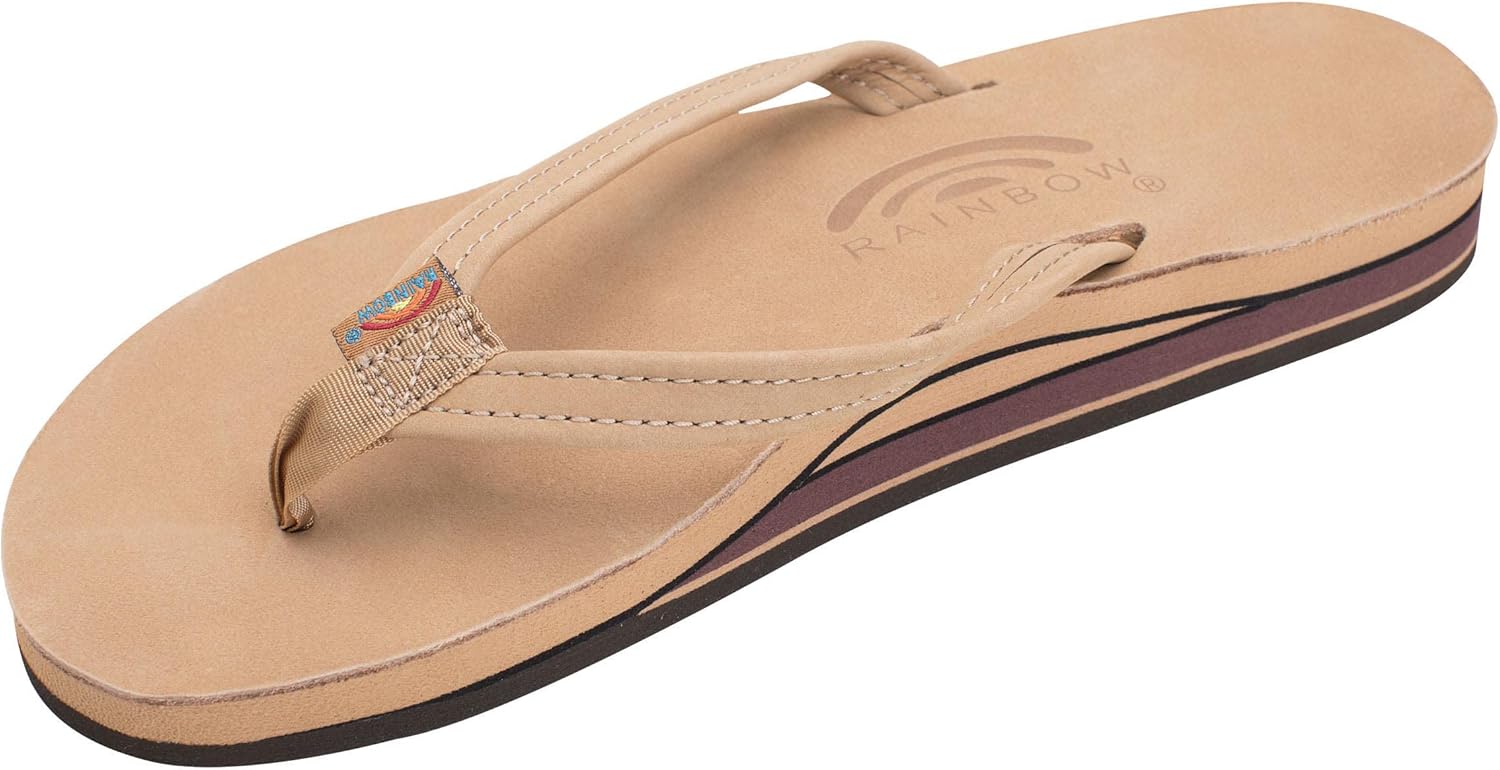 Rainbow Sandals Women's Double Layer Leather Sandals with Arch Support