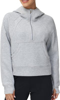 THE GYM PEOPLE Women's Cozy Half Zip Crop Hoodie