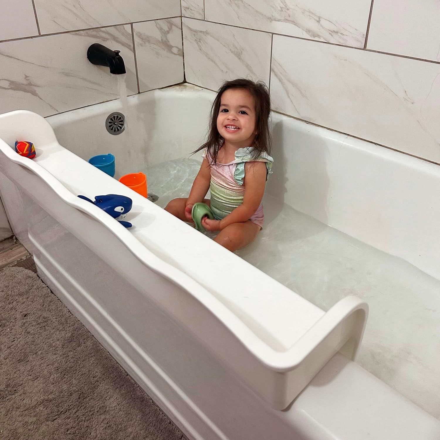 Bathtub Splash Guard for Kids - No More Wet Bathroom Floors