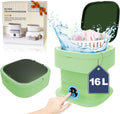 16L Portable Washing Machine Green - Foldable Mini Washer for Travel