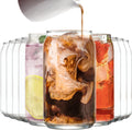 Le'raze Can Shaped Drinking Glasses Set of 10 - 16oz Clear Glass
