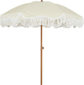 Boho 6.5ft Outdoor Umbrella with Fringe - UPF50+ Picnic Shade