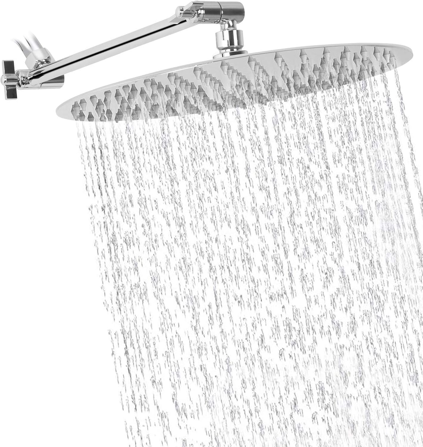 NearMoon Rain Shower Head with 11ft' Adjustable Arm for Luxury
