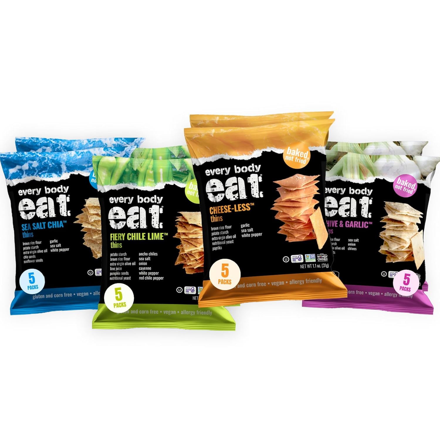 Every Body Eat Snack Thins: Gluten Free, Vegan, School Safe Snacks