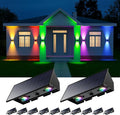 RGB Solar Up and Down Wall Lights 12 Pack - Colorful Deck & Garden