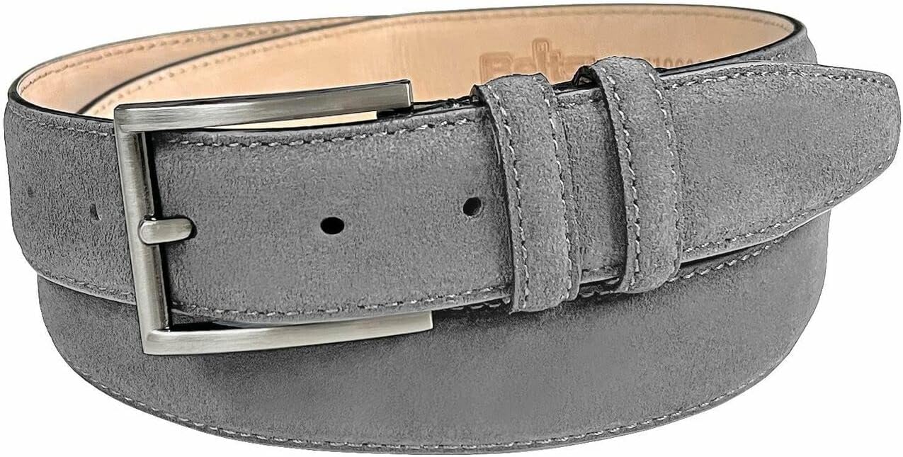 Men's Suede Leather Casual Dress Belt with Classic Design