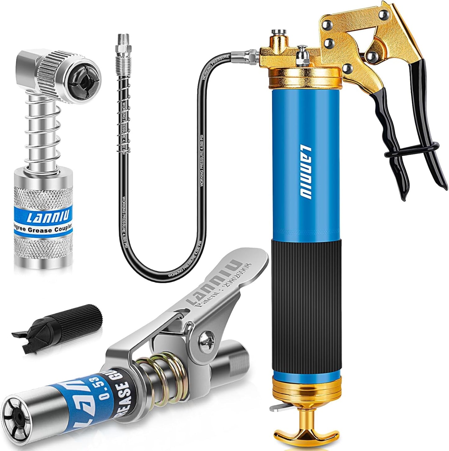 8000 PSI Heavy Duty Grease Gun Kit for Automotive and Industrial Use