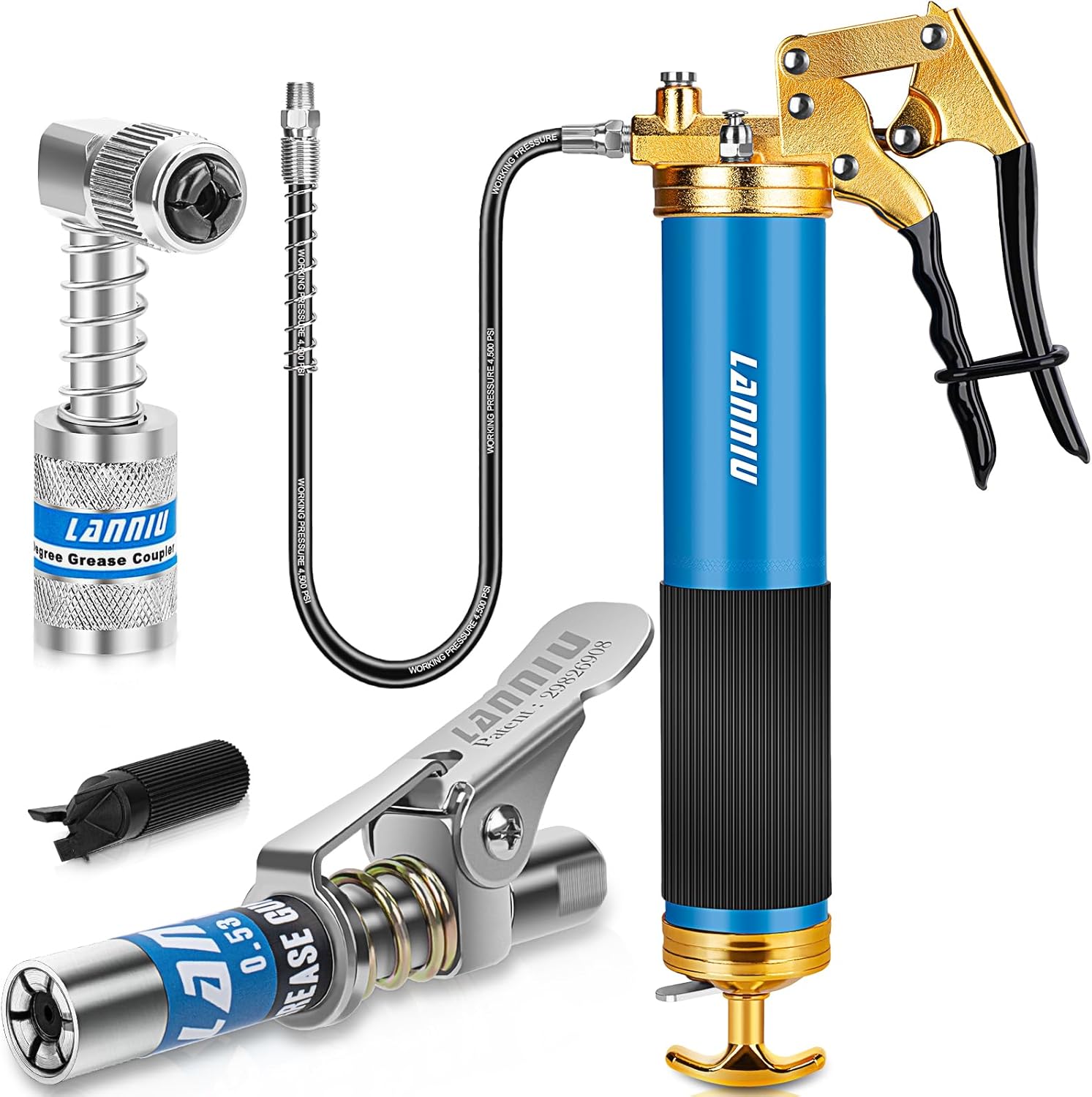 8000 PSI Heavy Duty Grease Gun Kit for Automotive and Industrial Use