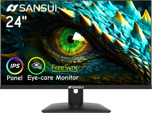 SANSUI 24 IPS Monitor: Eye Care Display for Home & Office