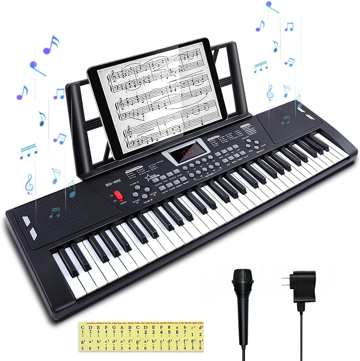 Dieyi 61-Key Keyboard Piano with Mic - Ideal for Beginners!