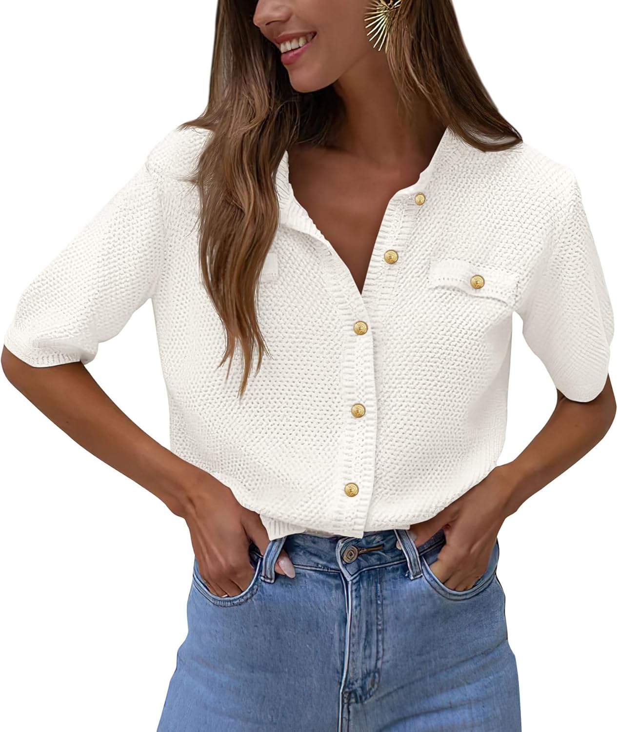 PRETTYGARDEN Women's Summer Button Down Shirts for Casual Wear