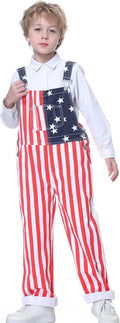 American Flag Overalls Pants for Men with Adjustable Straps