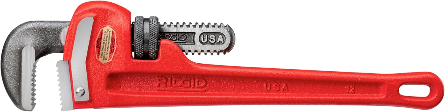 RIDGID 31015 Heavy-Duty Straight Pipe Wrench for Plumbing