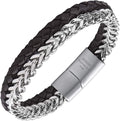 HASKARE Mens Leather Bead Bracelet Personalized Gift